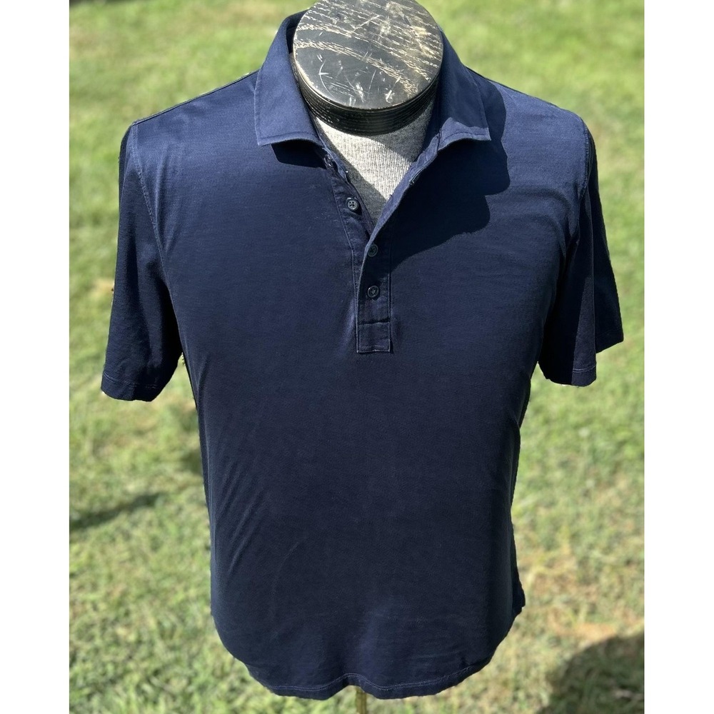 G/Fore Polo Shirt Mens Large Navy Blue Performance Golf Athletic Made Korea Logo - Picture 10 of 14
